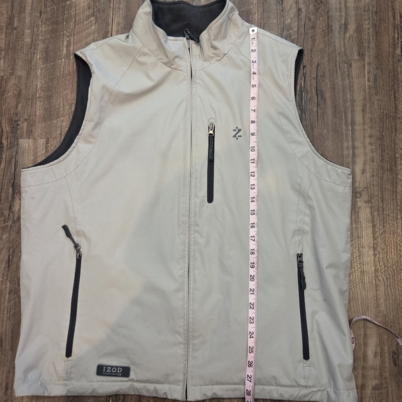 IZOD Performance Reversible Vest Mens Size XL Tan/Beige Full Zip Sleeveless - Picture 14 of 16